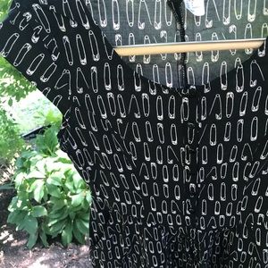 h&m black safety pin dress